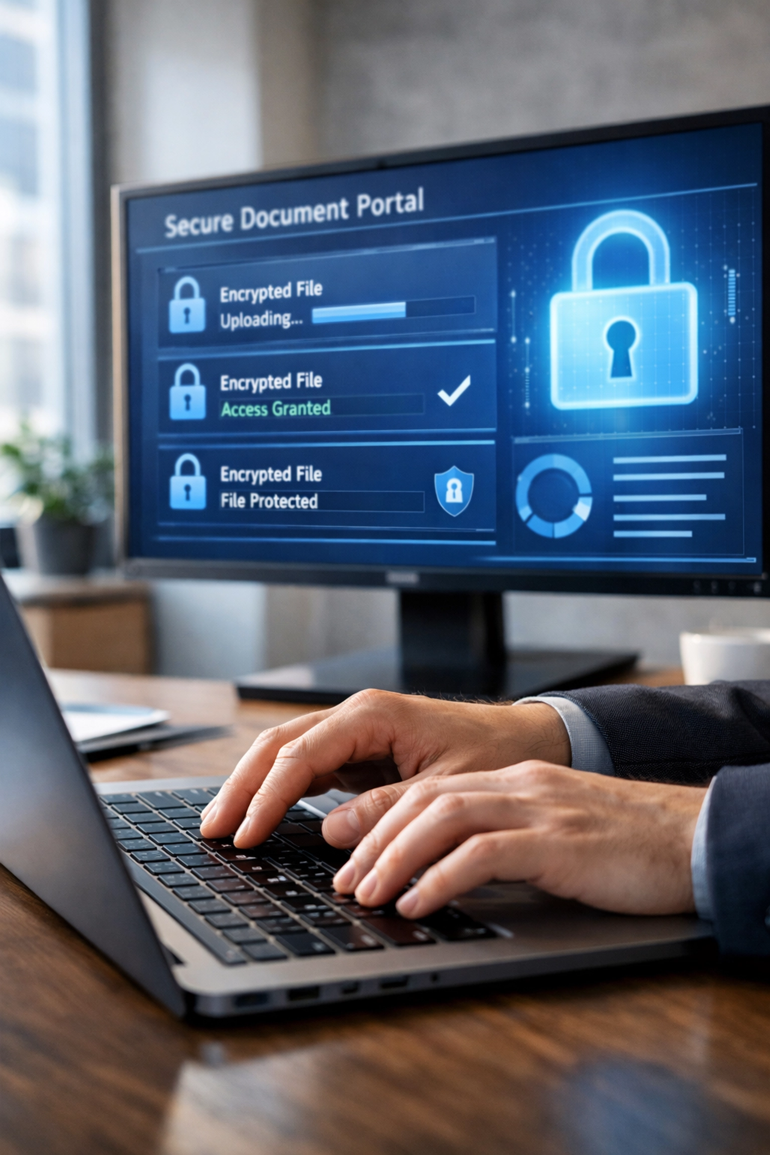 Encrypted client portal with secure document access for real estate closing