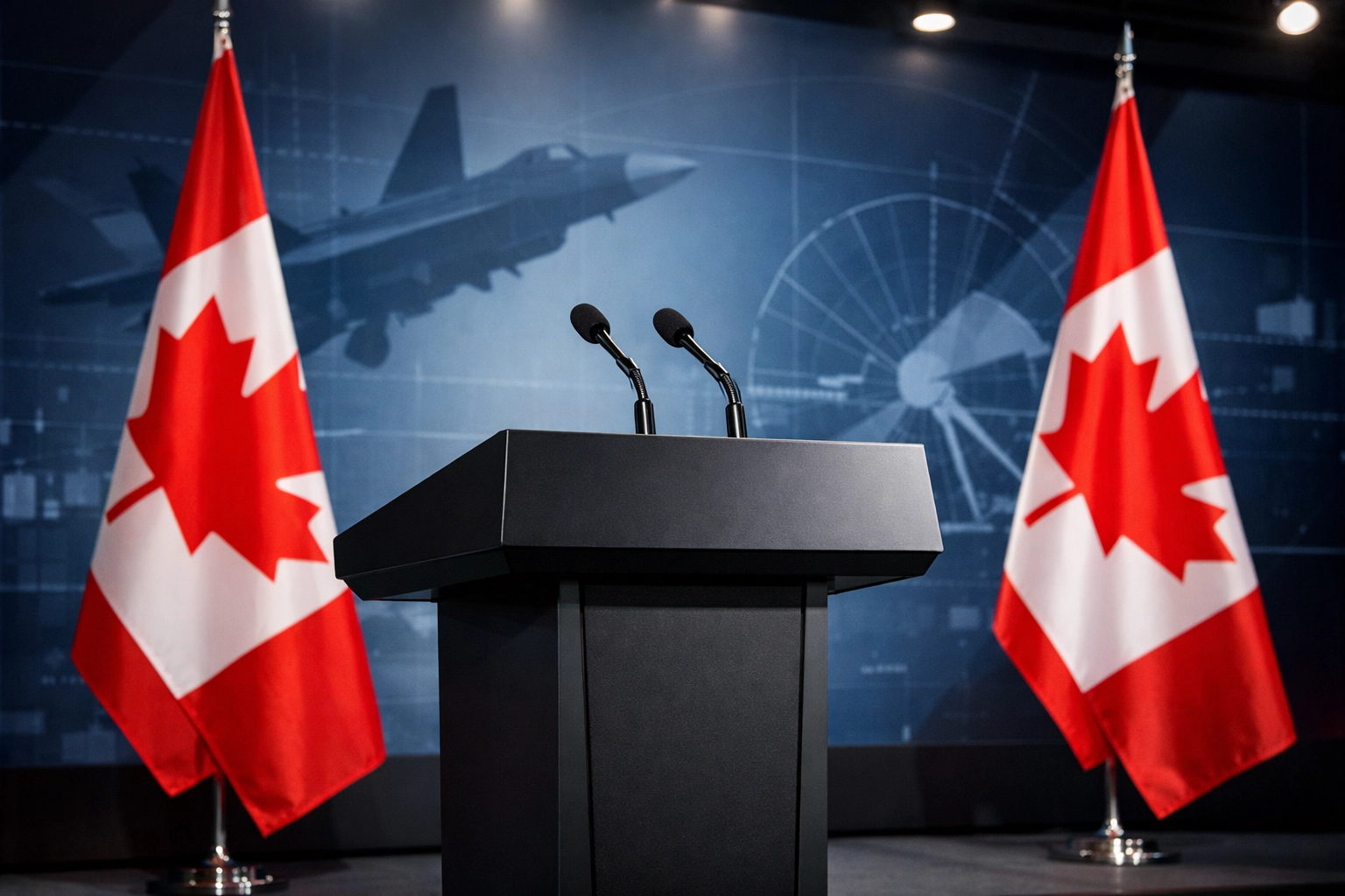 Canadian defence sector announcement highlighting aerospace investment priorities