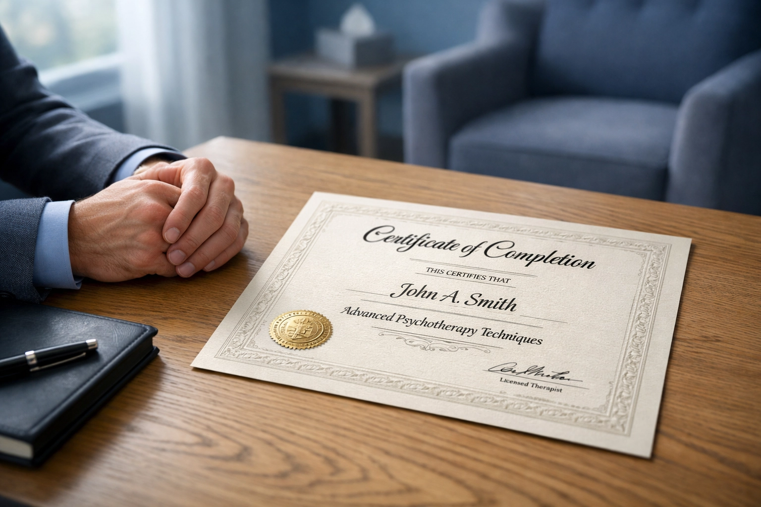 Official ARCHR² clinical framework document on a therapist's desk representing trademark protection.