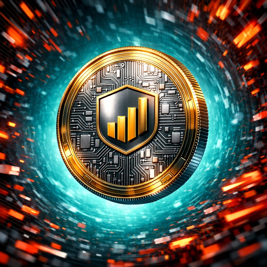 Stable digital currency coin illustrating secure LUSD stablecoin payments for Web3 merchants.