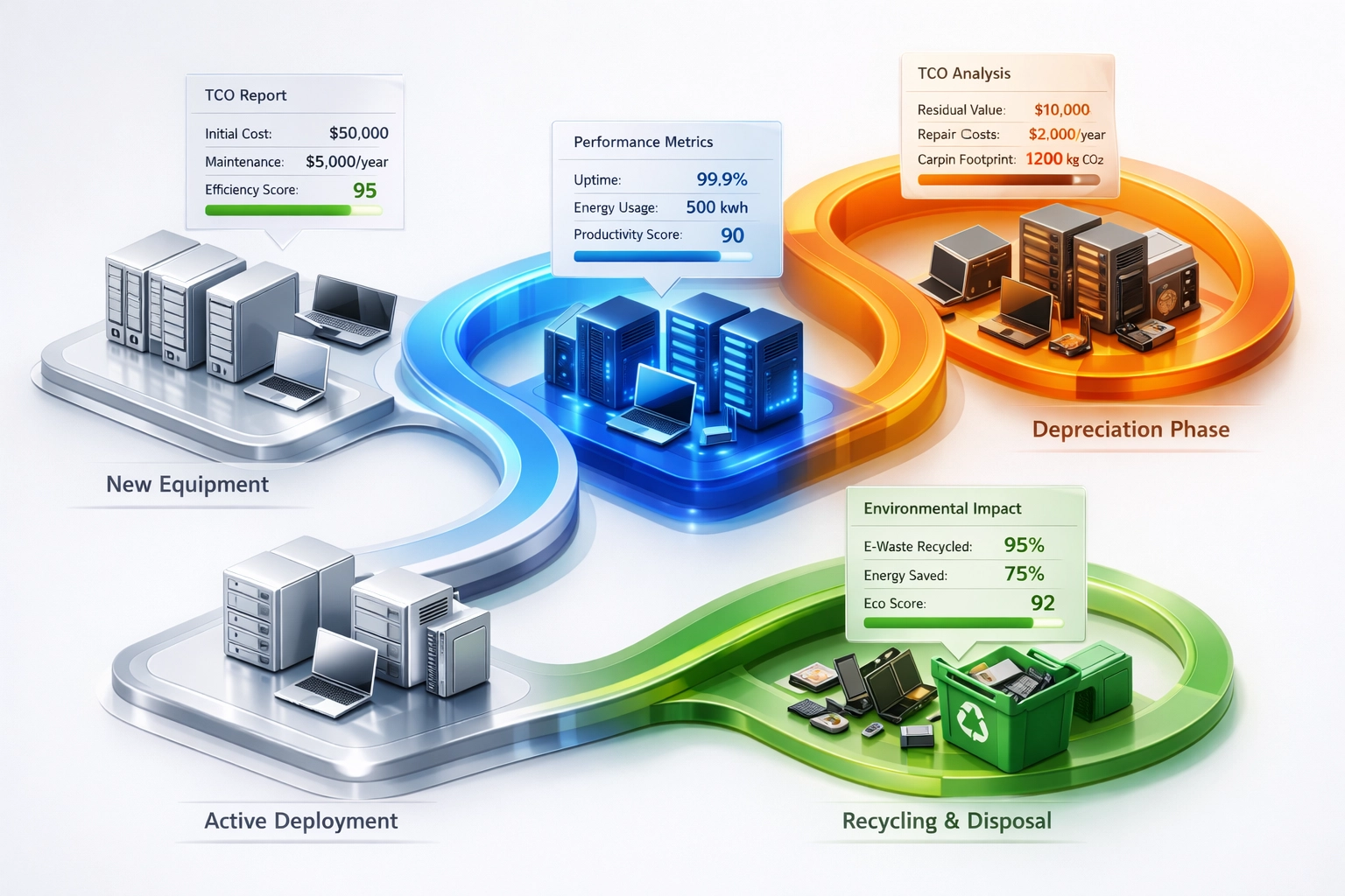 Hardware asset lifecycle management from procurement to disposal with ServiceNow HAM tracking TCO metrics
