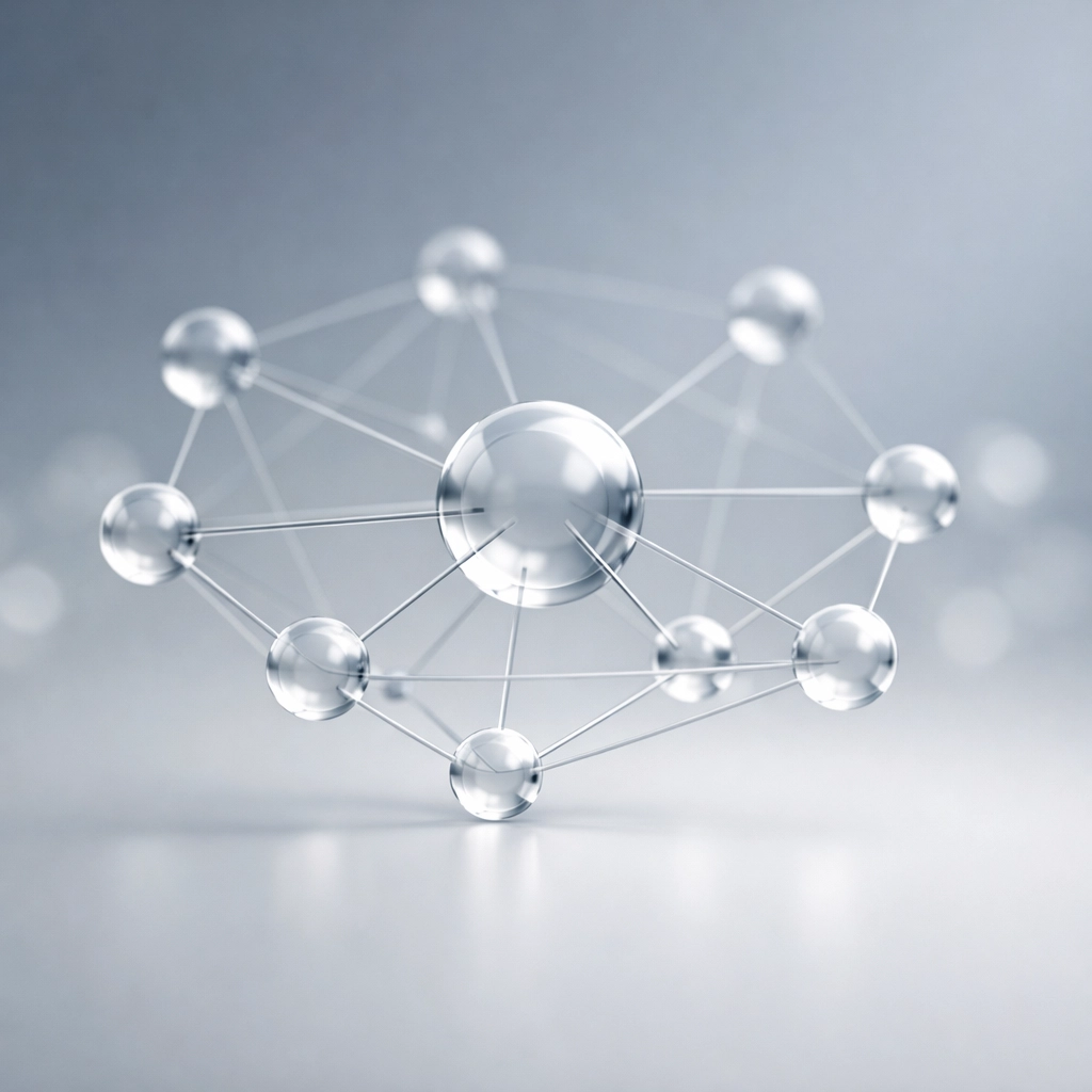 Minimalist network grid symbolizing secure directory listings and digital footprint for chiropractic practices.