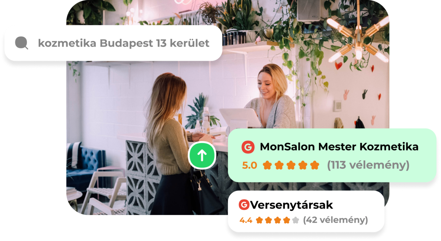 MonSalon Mester Kozmetika TOP3 Google helyezés