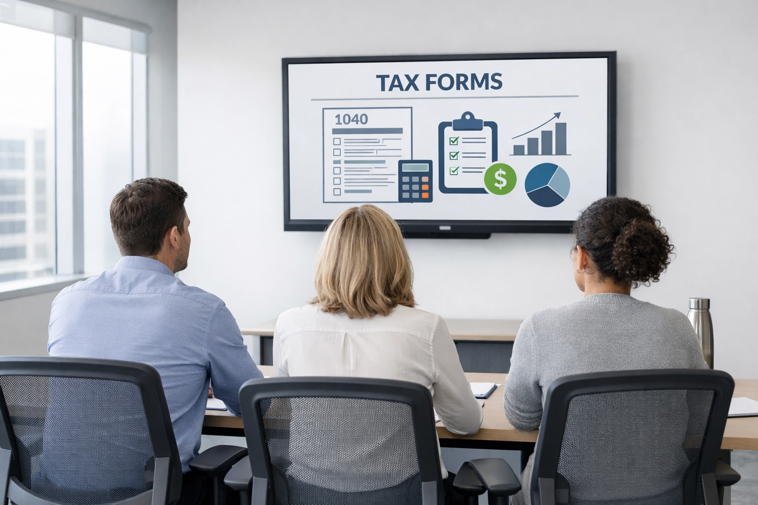 Tax professionals in training session reviewing 2026 tax law changes and due diligence requirements