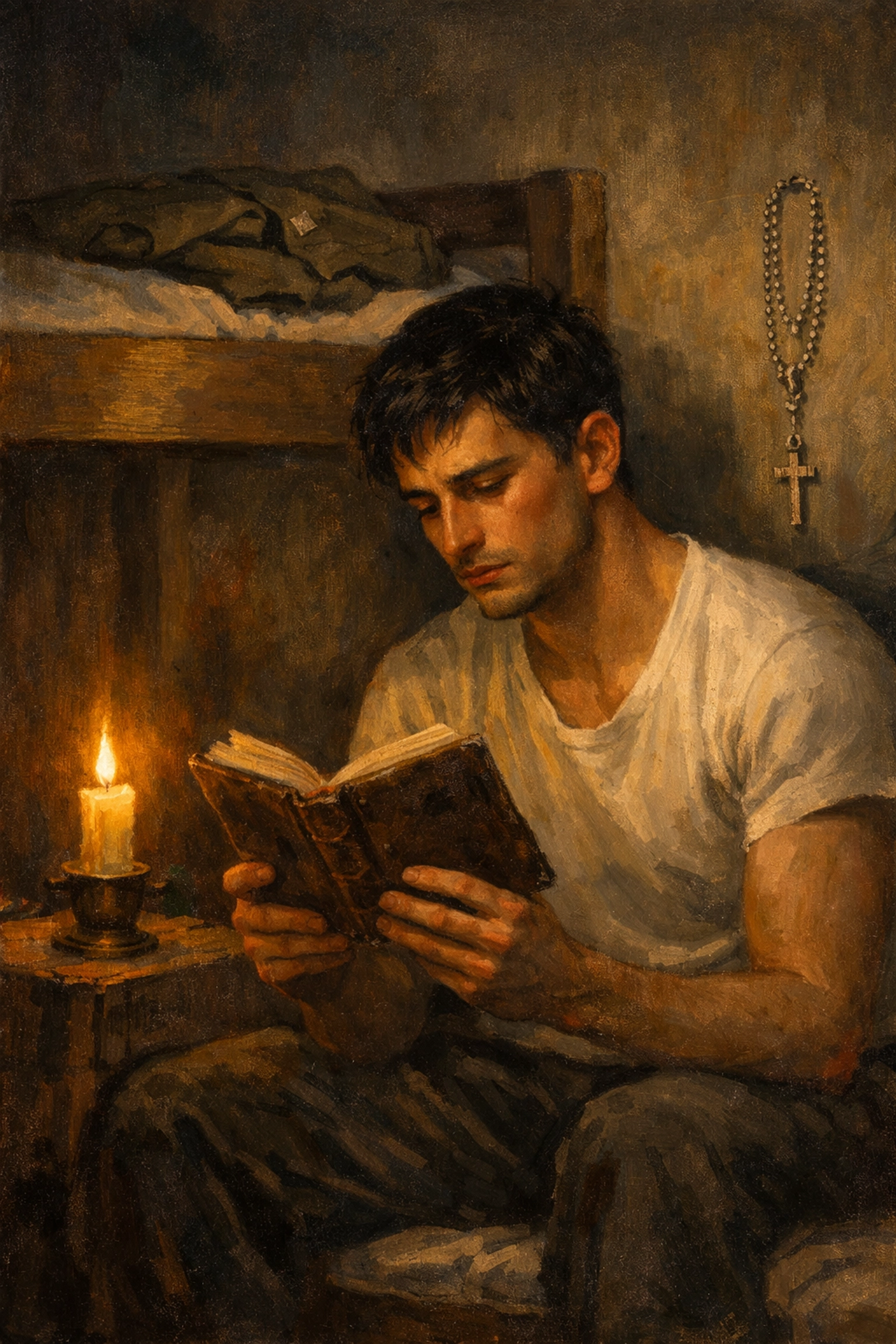 A young man discovers a hidden diary in a barracks room, uncovering a heartfelt gay love story.