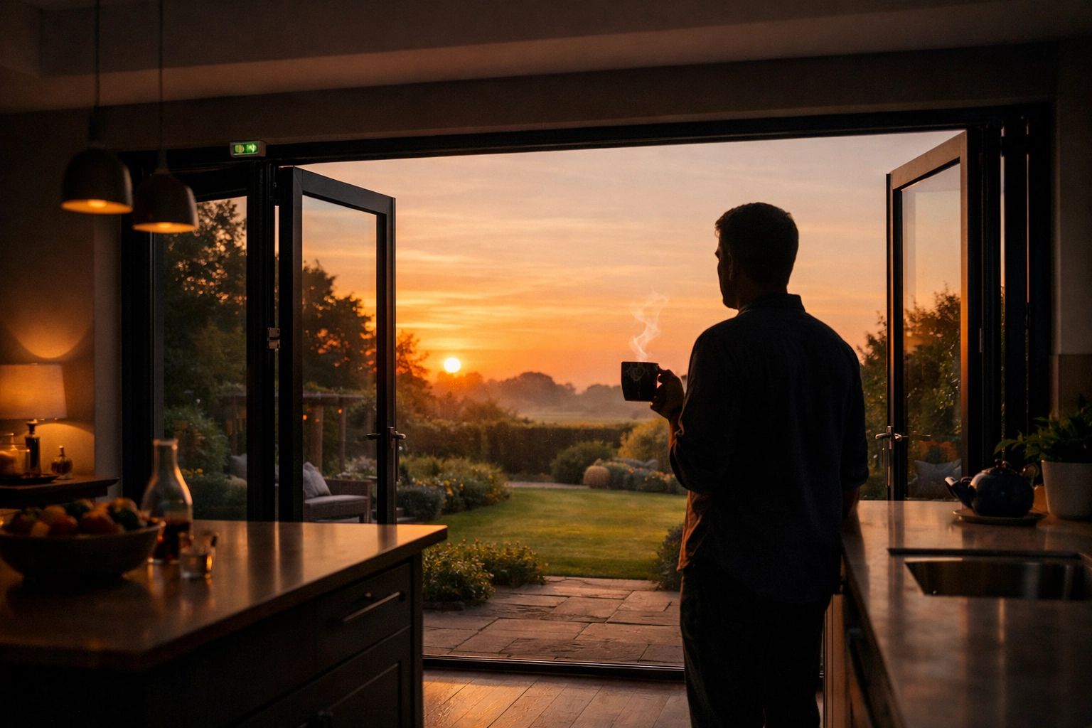 Modern home security system with discreet door sensors providing peace of mind for Somerset homeowners.