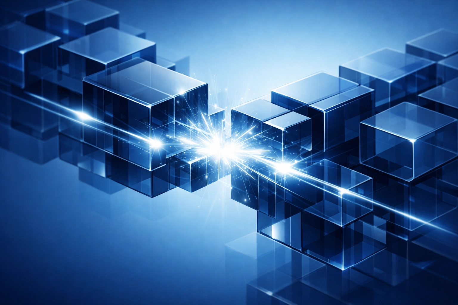 Interlocking modules representing seamless integration of custom software and AI workflow automation.