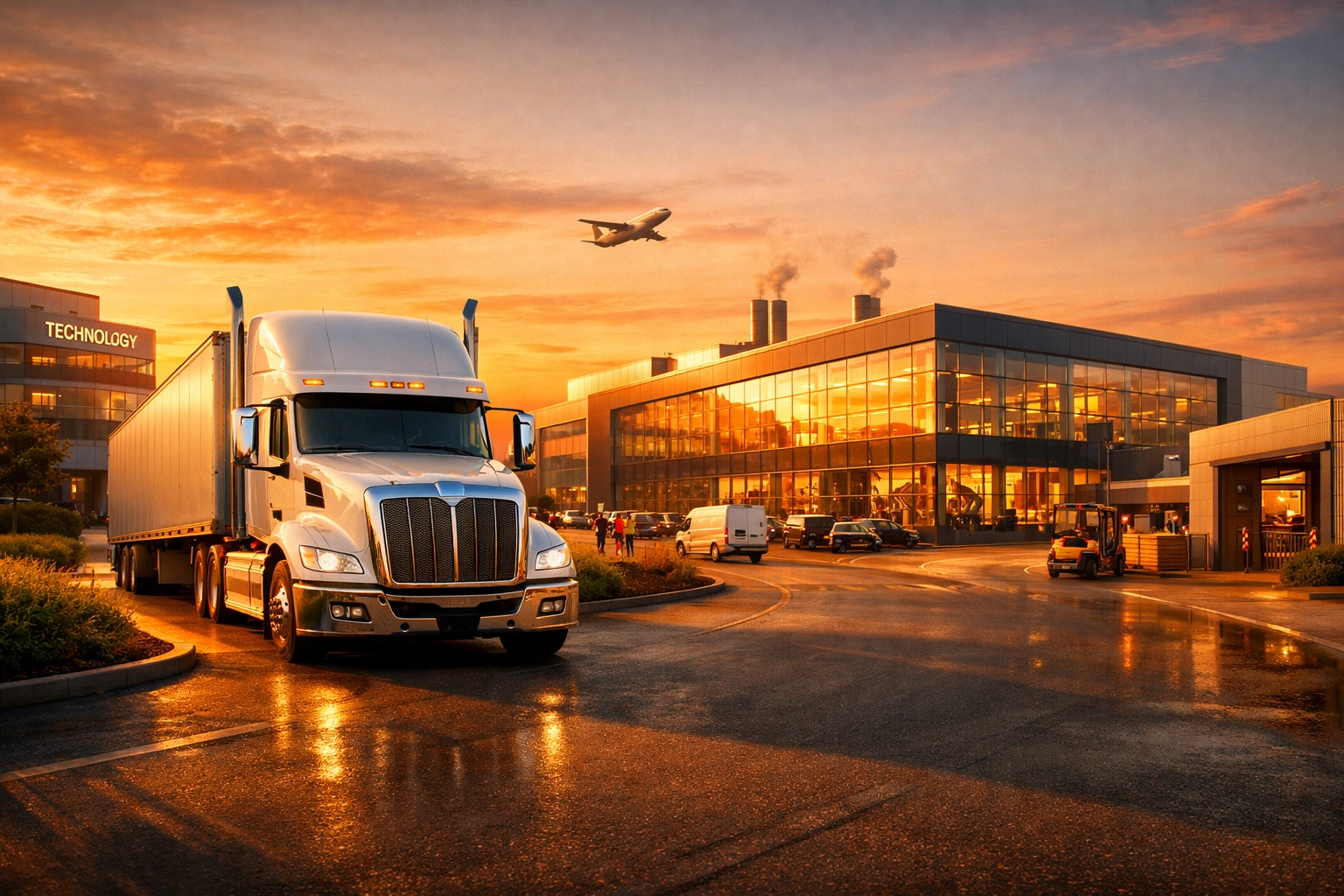 Busy logistics and manufacturing hub representing diverse business growth and funding.