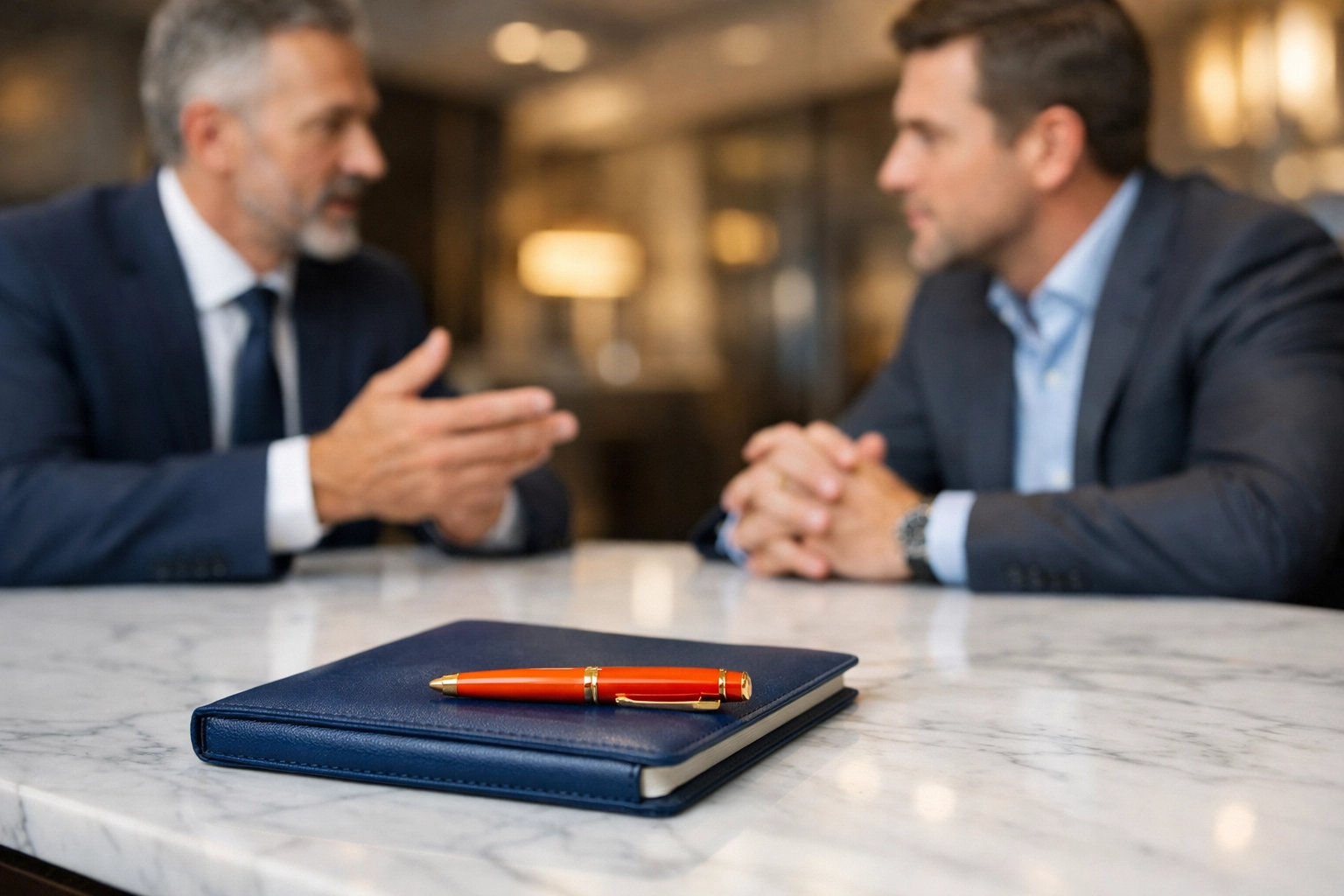 A strategic private partnership meeting with a business coach to plan for long-term growth.