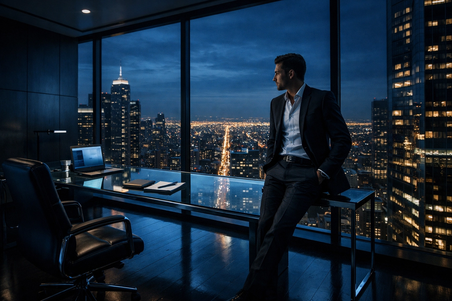 Business operator in a modern office managing the gap between paper profit and liquid working capital.