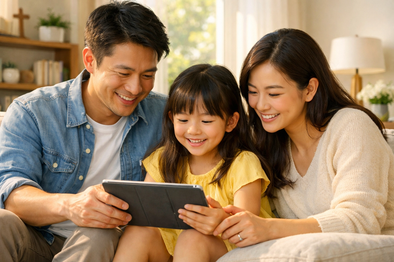 A joyful family grows in faith during an online Bible study with First Assembly Memphis.