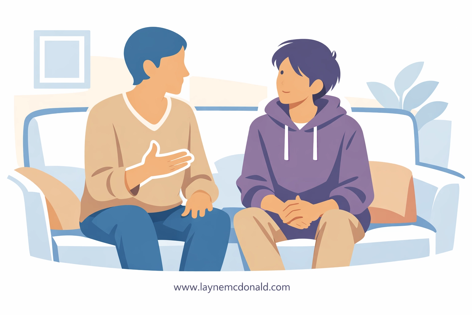 Parent and teen discussing movie content for Christian family media guidance and discernment