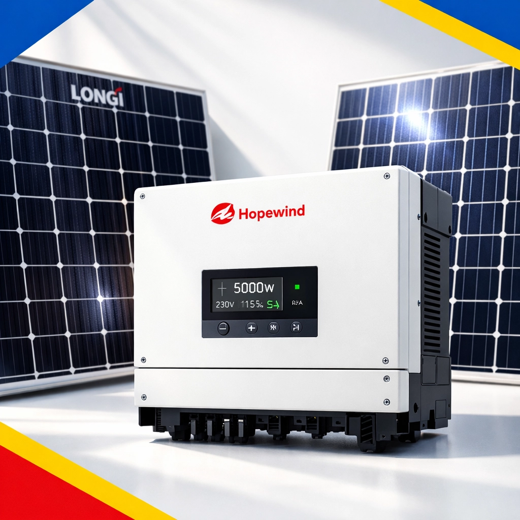 Panneaux photovoltaïques LONGI et onduleurs Hopewind pour installations industrielles