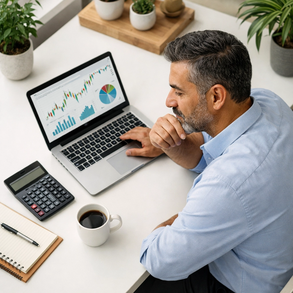 Tax planning professional reviewing income thresholds and SALT cap calculations on laptop
