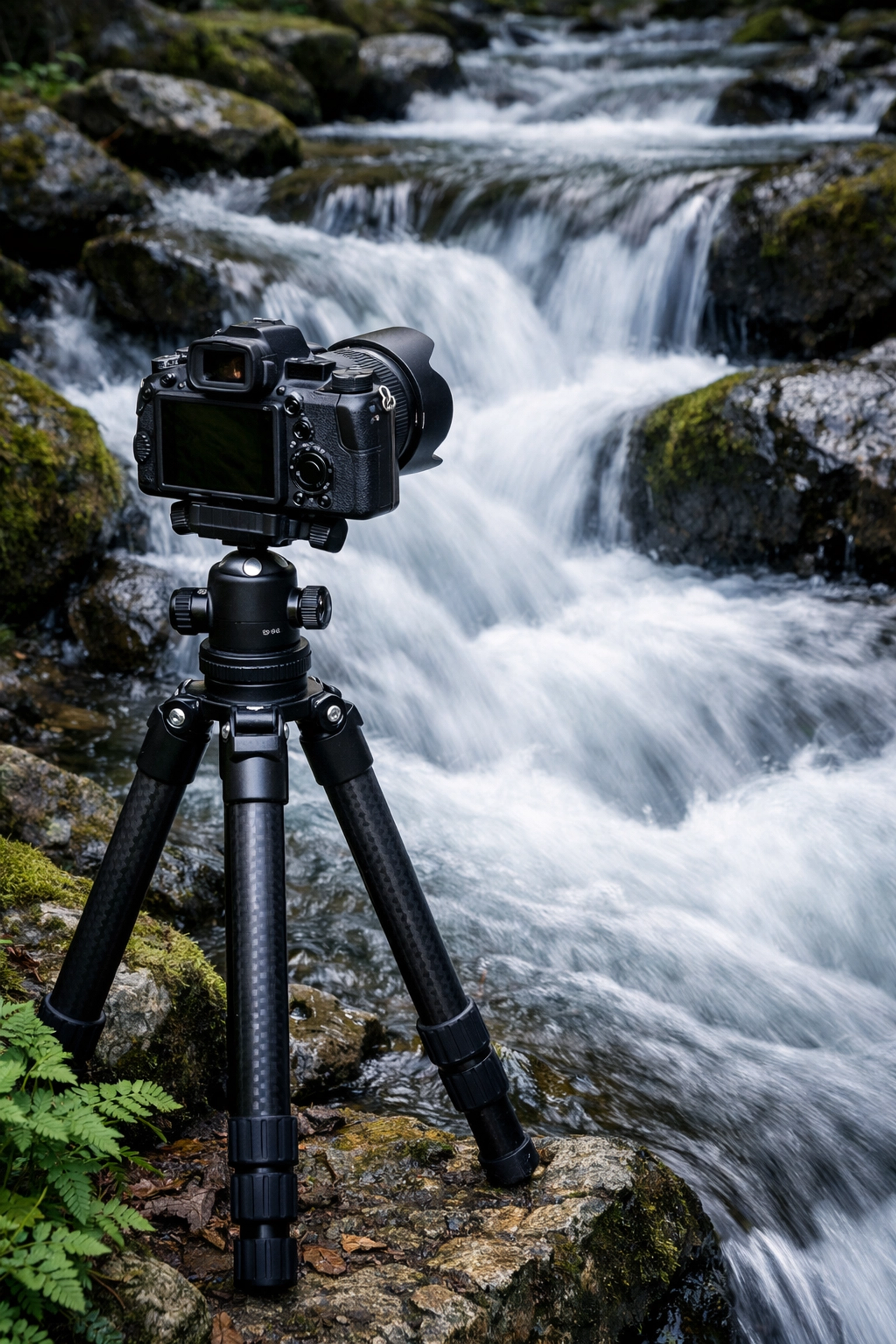 Using a tripod for smooth water shots to avoid common landscape photography mistakes.