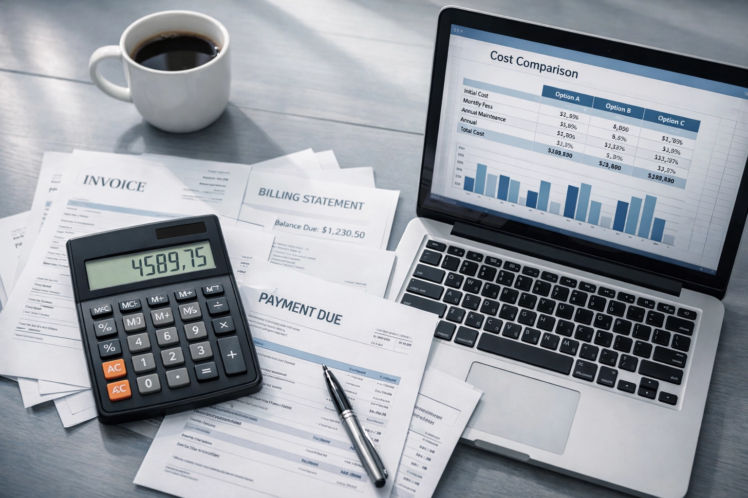 Business cost analysis comparing POTS line expenses and replacement options
