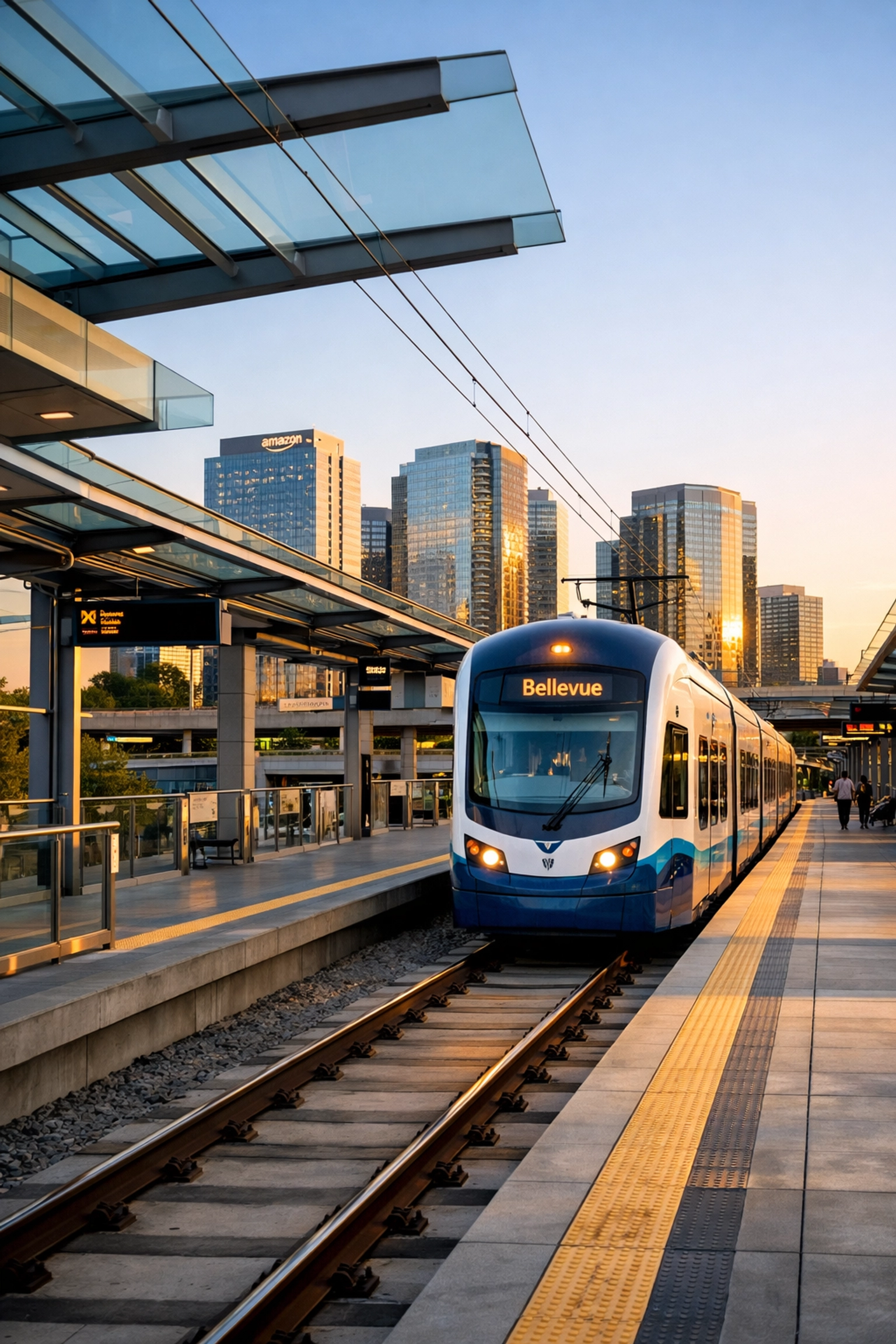 Sound Transit light rail station in Bellevue near Eastside tech corporate offices.