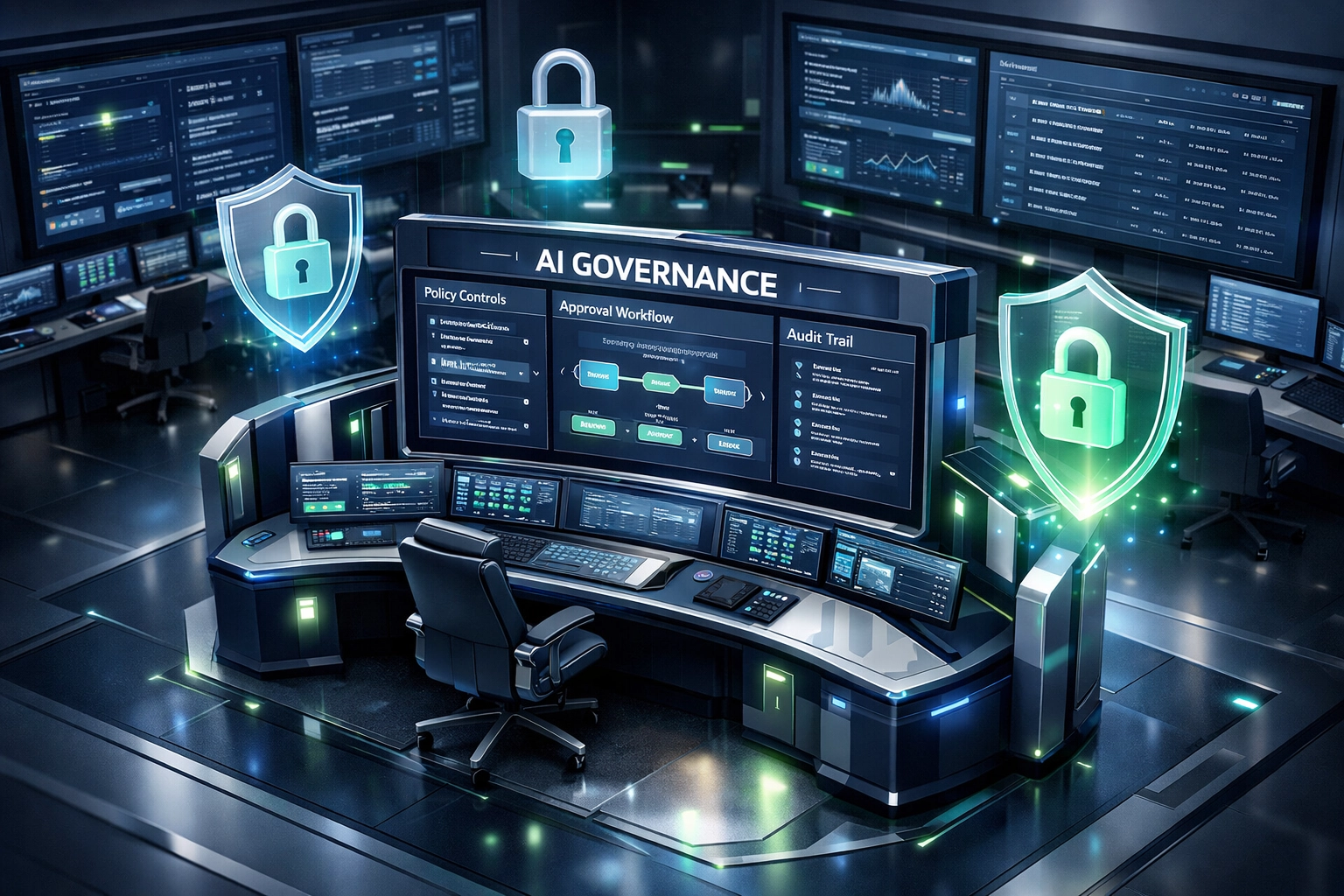 ServiceNow AI Control Tower governance dashboard with security controls and policy monitoring