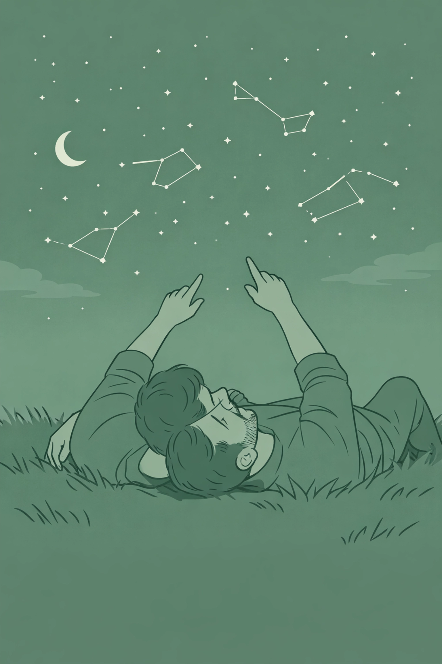 Gay couple stargazing together - spiritual connection in MM romance fiction