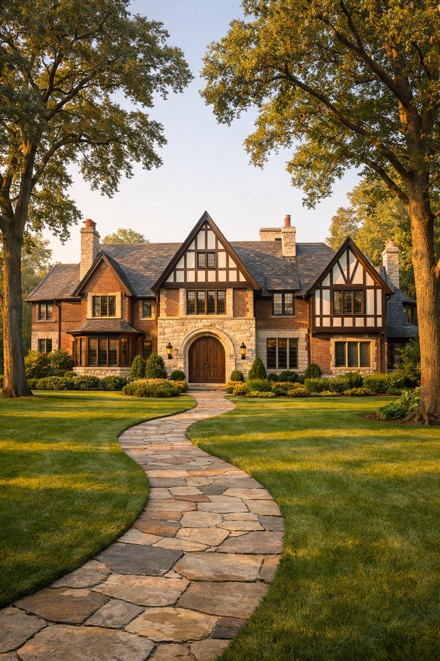 Luxury Tudor style home in Kenilworth, Illinois, part of the exclusive North Shore Chicago real estate market.