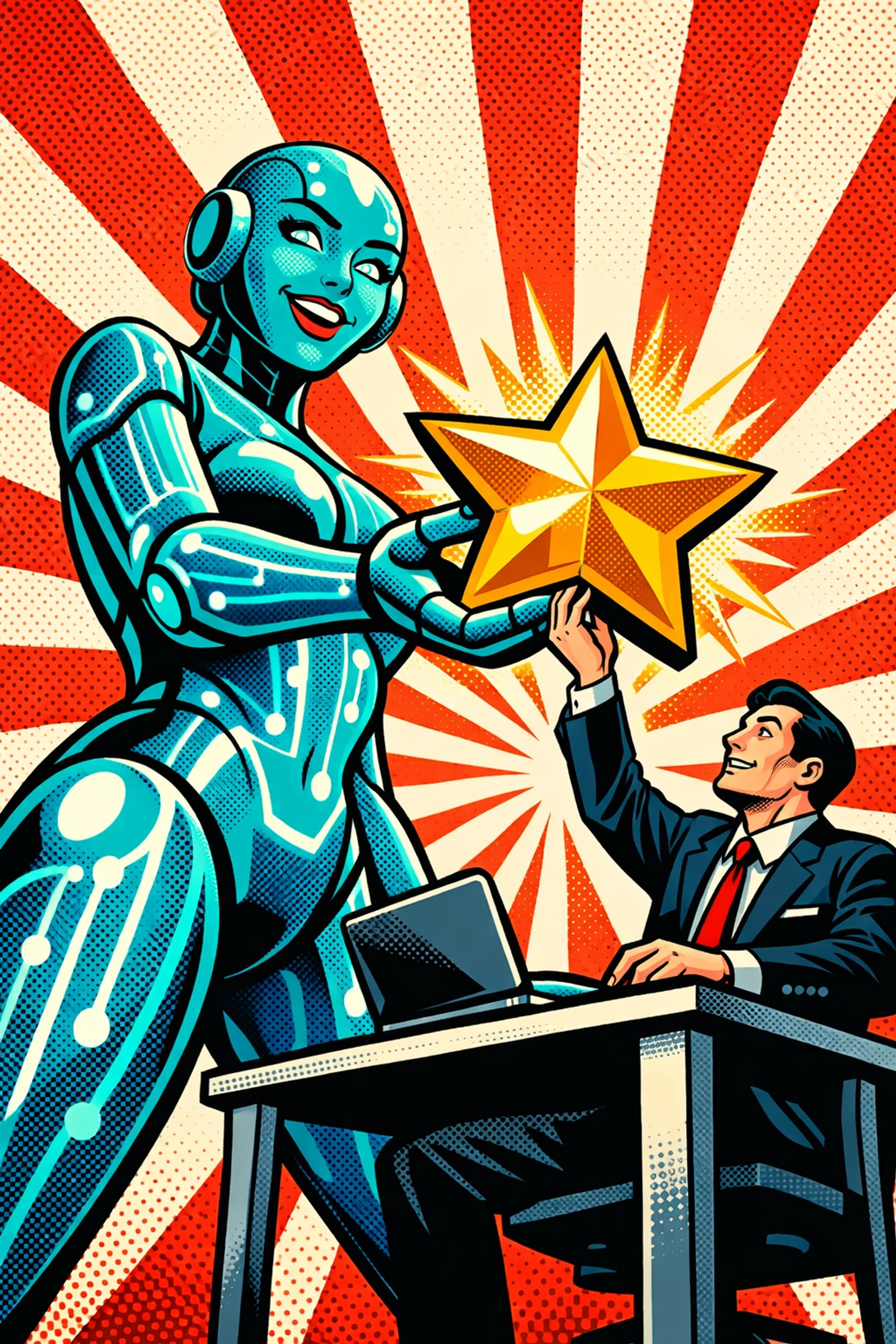 An AI virtual assistant for business helps a professional at a desk by delivering high-quality, qualified leads.