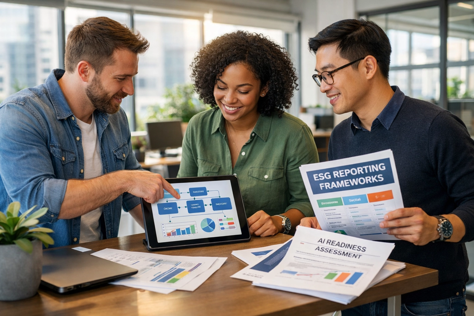 IT team collaborating on ServiceNow AI readiness and compliance requirements for GDPR and ESG