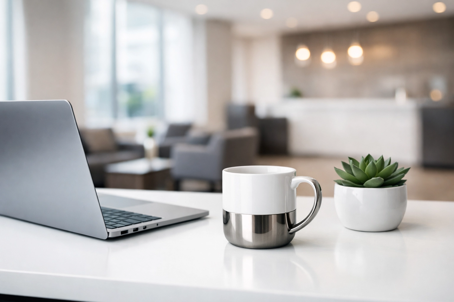 Modern property manager desk in Indianapolis representing organized building communication systems.