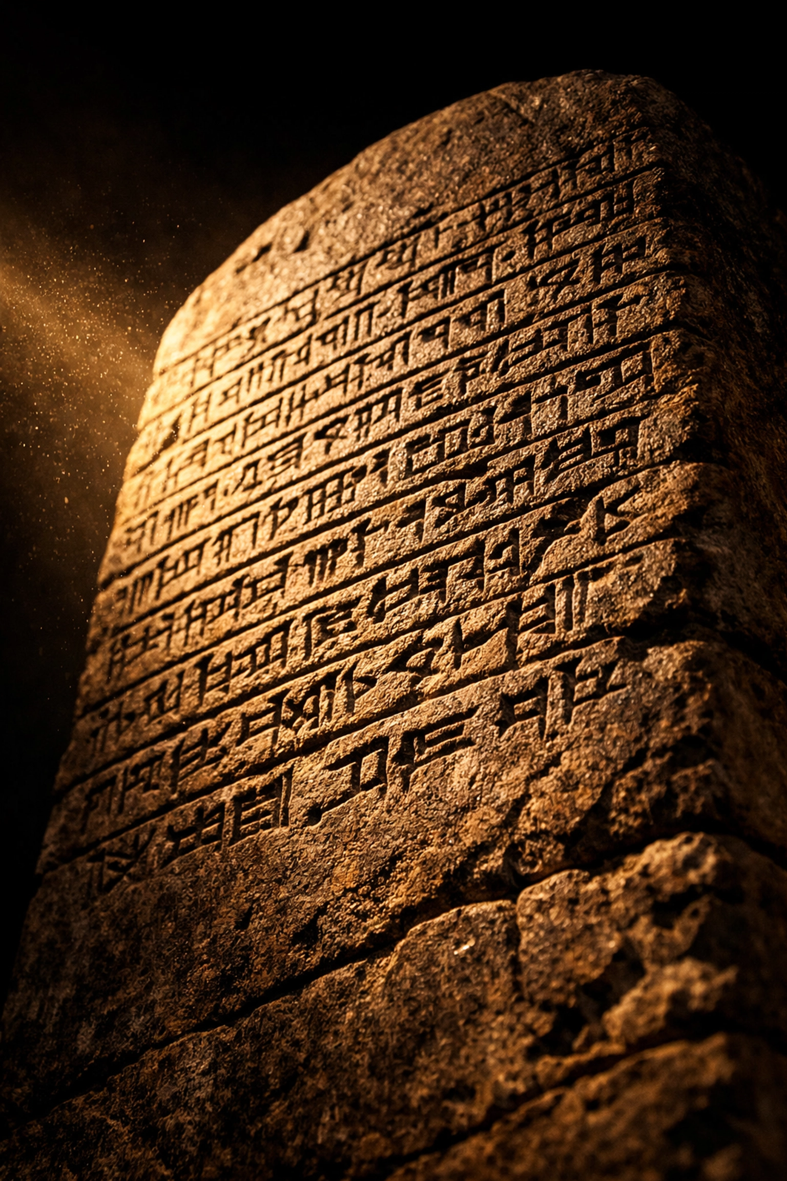 Ancient Hammurabi Code tablet with cuneiform law carvings representing covenant-based financial stewardship