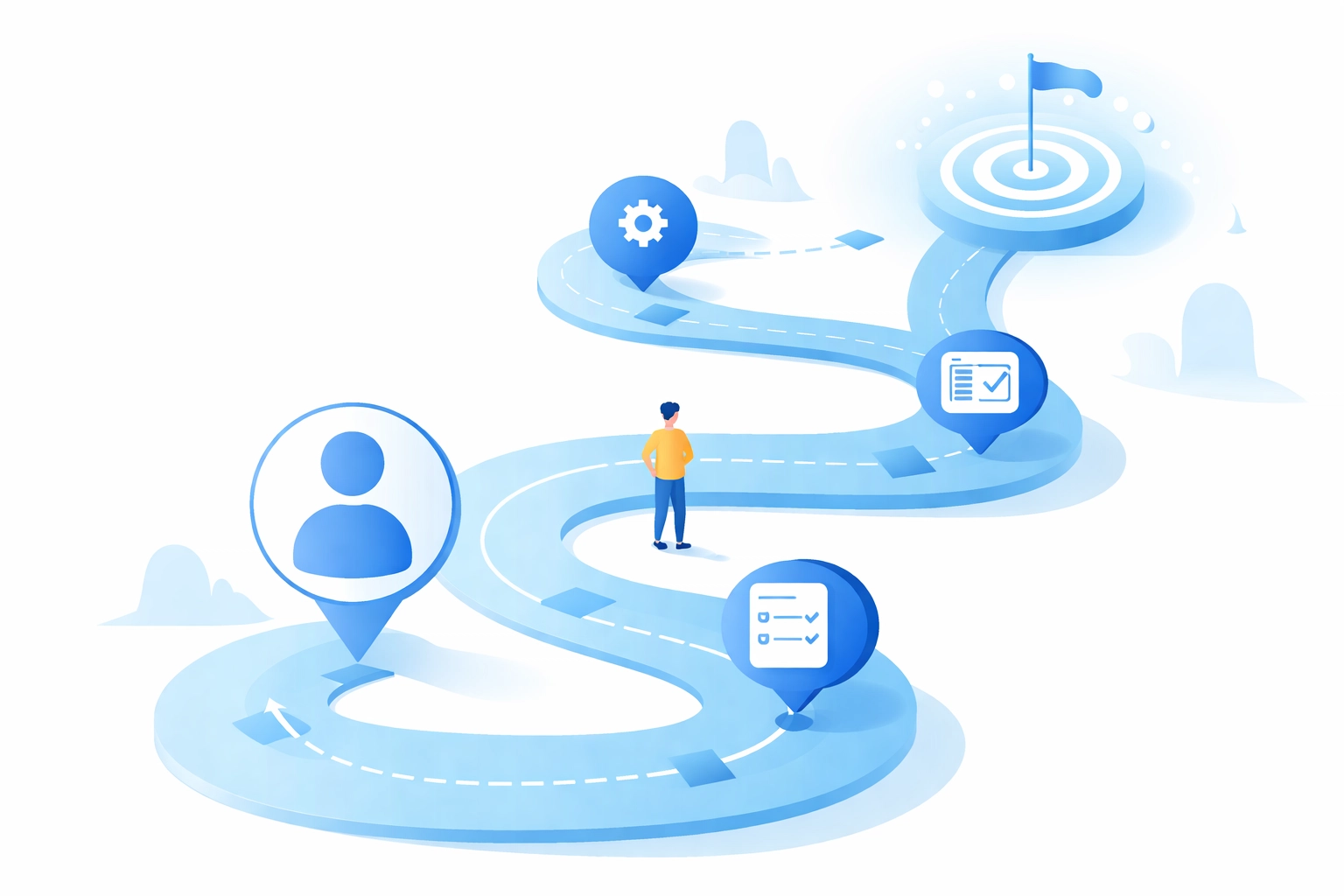 Diagram of a customized user journey showing intuitive navigation and a tailored website experience