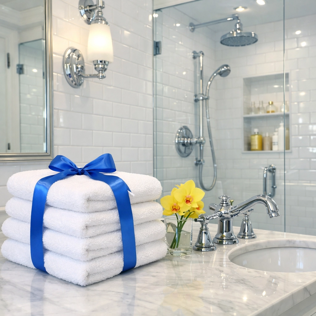 Sparkling clean master bathroom from a professional deep cleaning Westborough specialist.