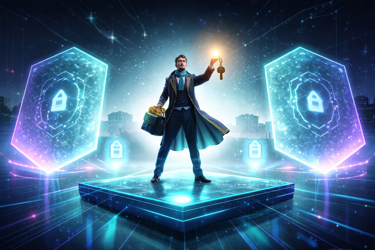 Merchant empowered with self-custody controls, standing strong in a decentralized crypto payment landscape.