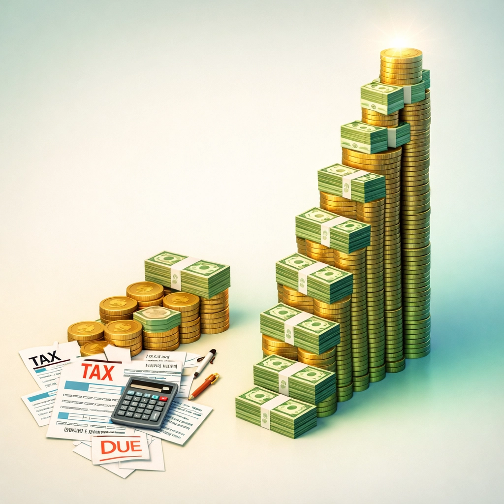 LLC vs S-Corp tax structure comparison showing wealth growth potential through entity optimization