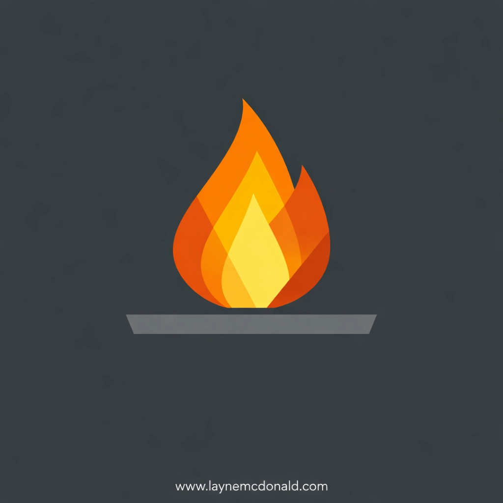 A stylized geometric flame, representing spiritual intensity and the power of prayer in a congregation.