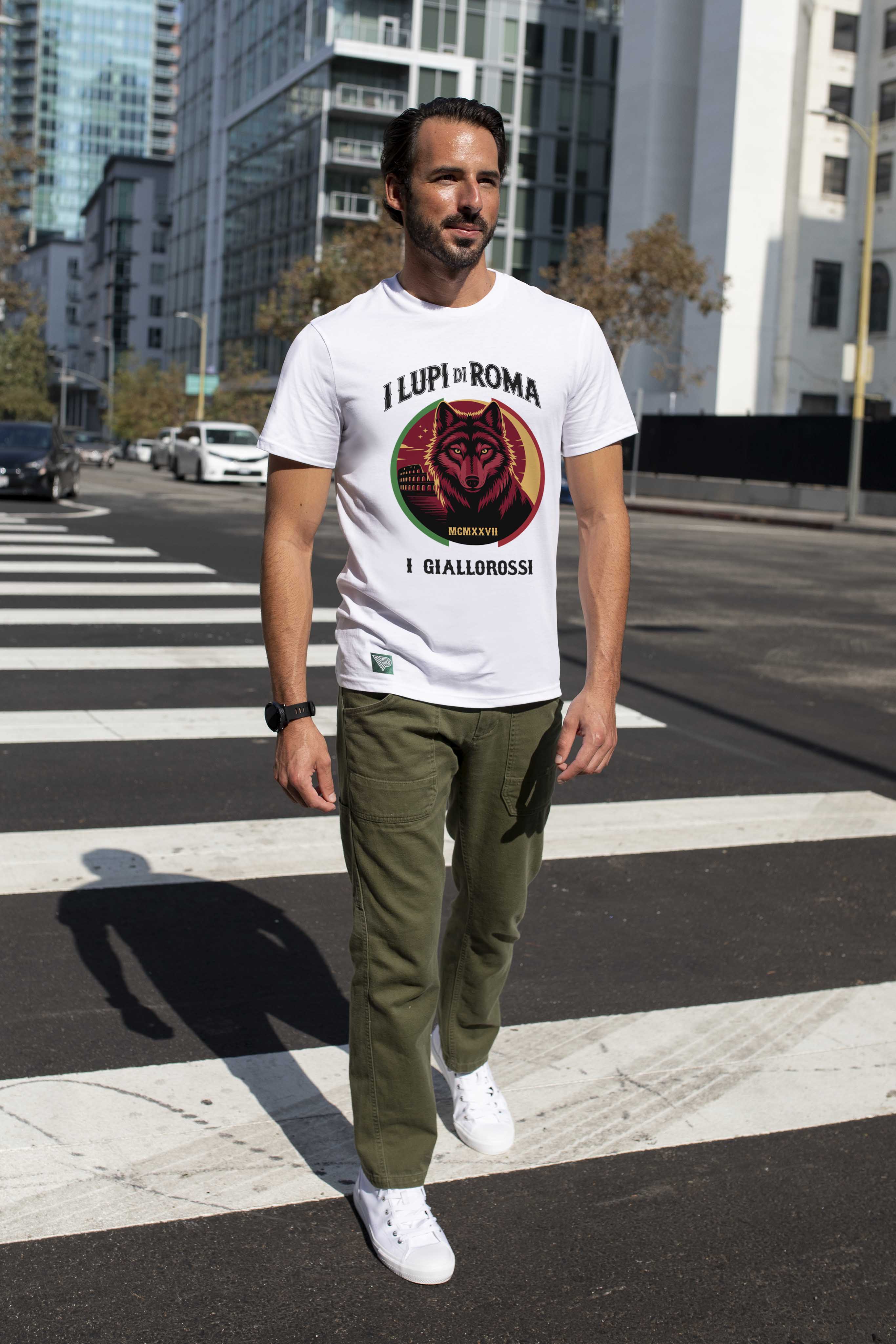 AS Roma Vintage Pitch Graphic Shirt Crosswalk