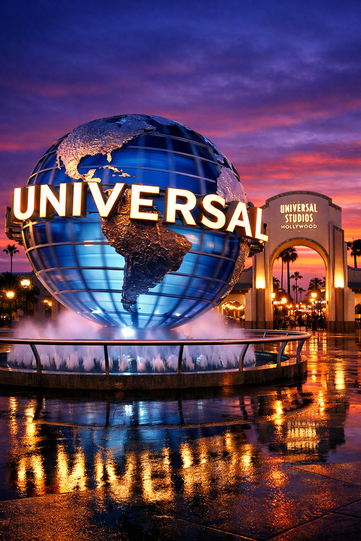 Universal Studios Hollywood Photography Guide 2026: How to Capture Movie Magic Without a Hollywood Budget 1 Long-exposure photo of the Universal Studios globe, one of the best photography locations in Hollywood.