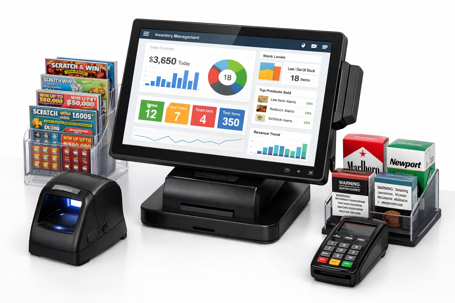 GOKUL POS system with lottery management, ID scanner, and compliance tracking for retail stores