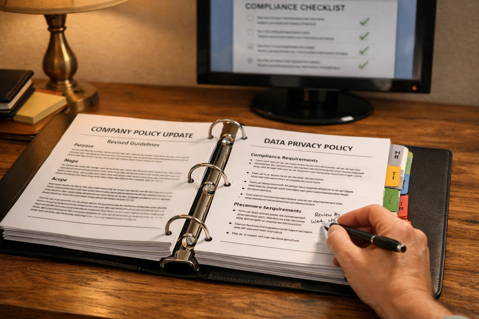 Updated compliance training documents and regulatory checklist for government agency