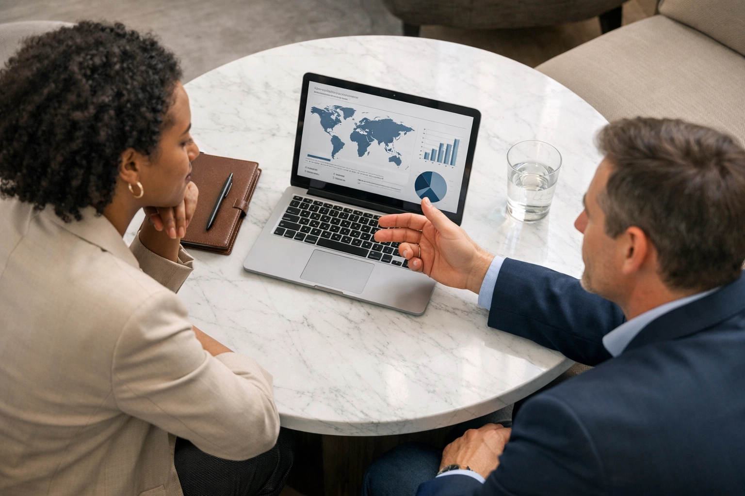 ServiceNow consulting team discussing DORA compliance and implementation ROI in a collaborative session.