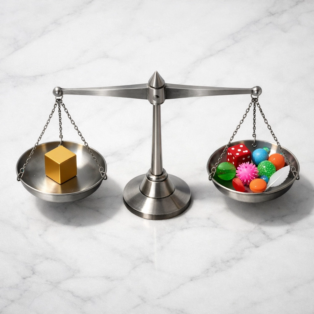 Balanced scale representing proper asset class weighting in diversified institutional portfolios