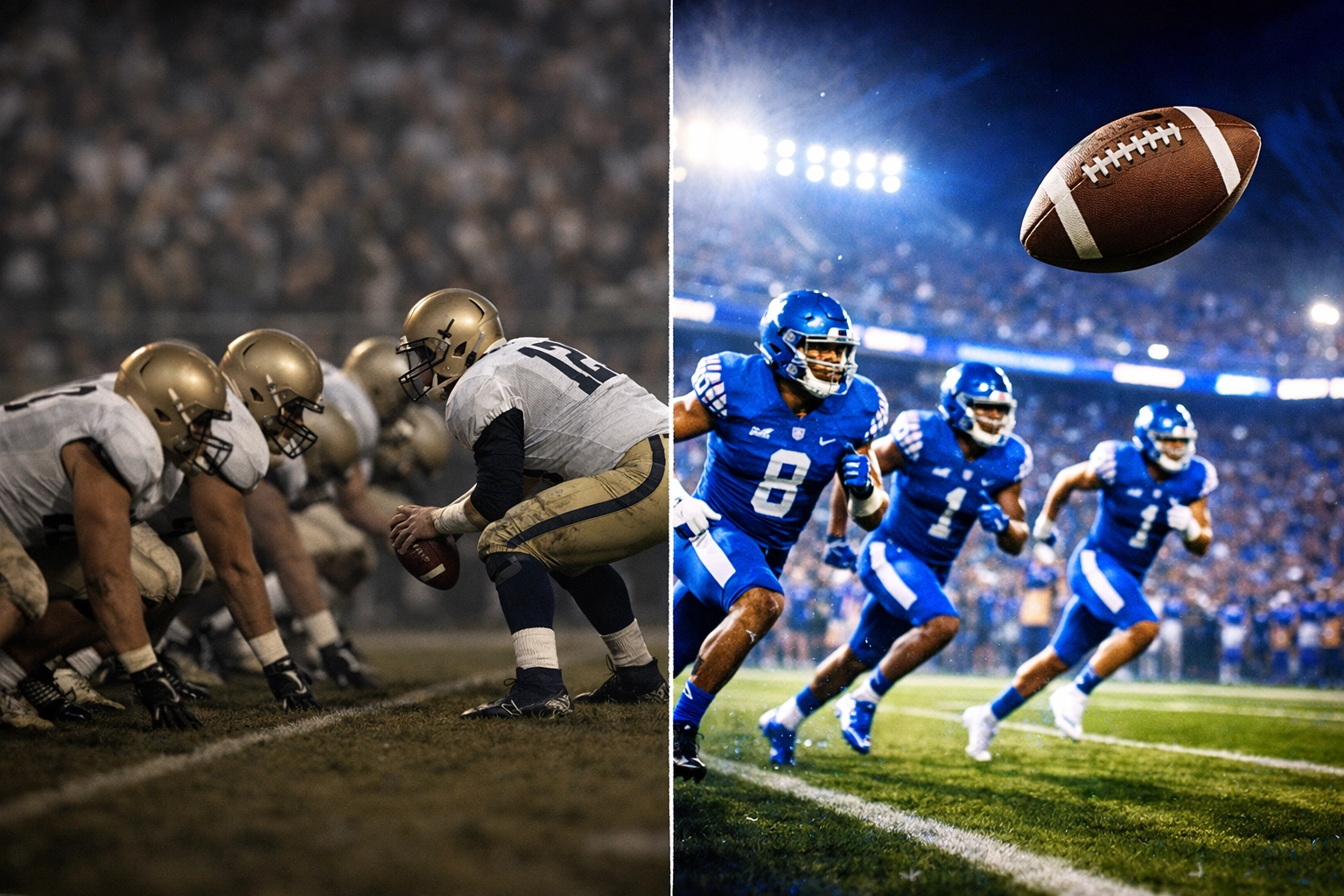 Visual comparison of traditional offense versus Will Stein's modern spread attack at Kentucky