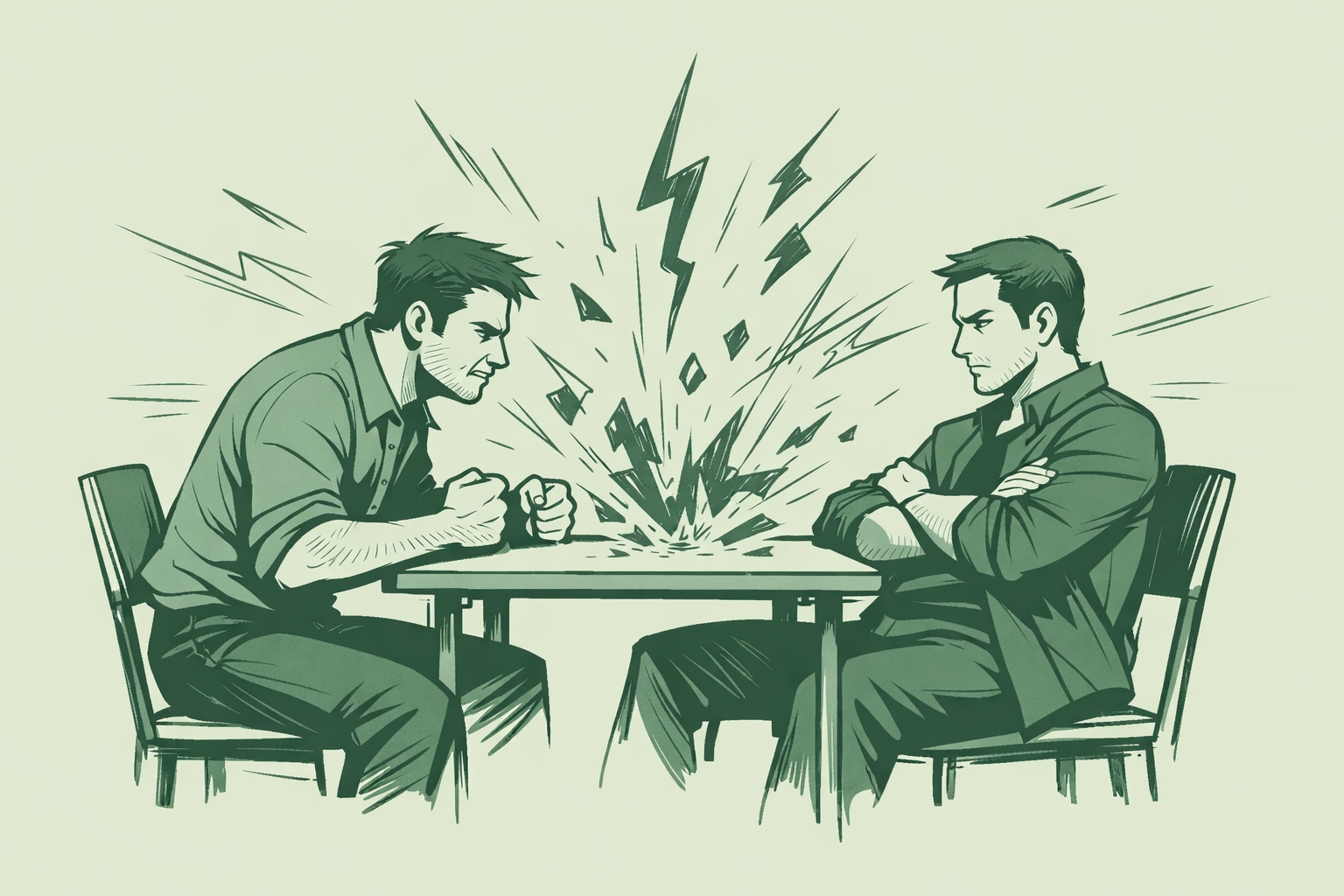 MM romance conflict depicted through tense conversation between two men