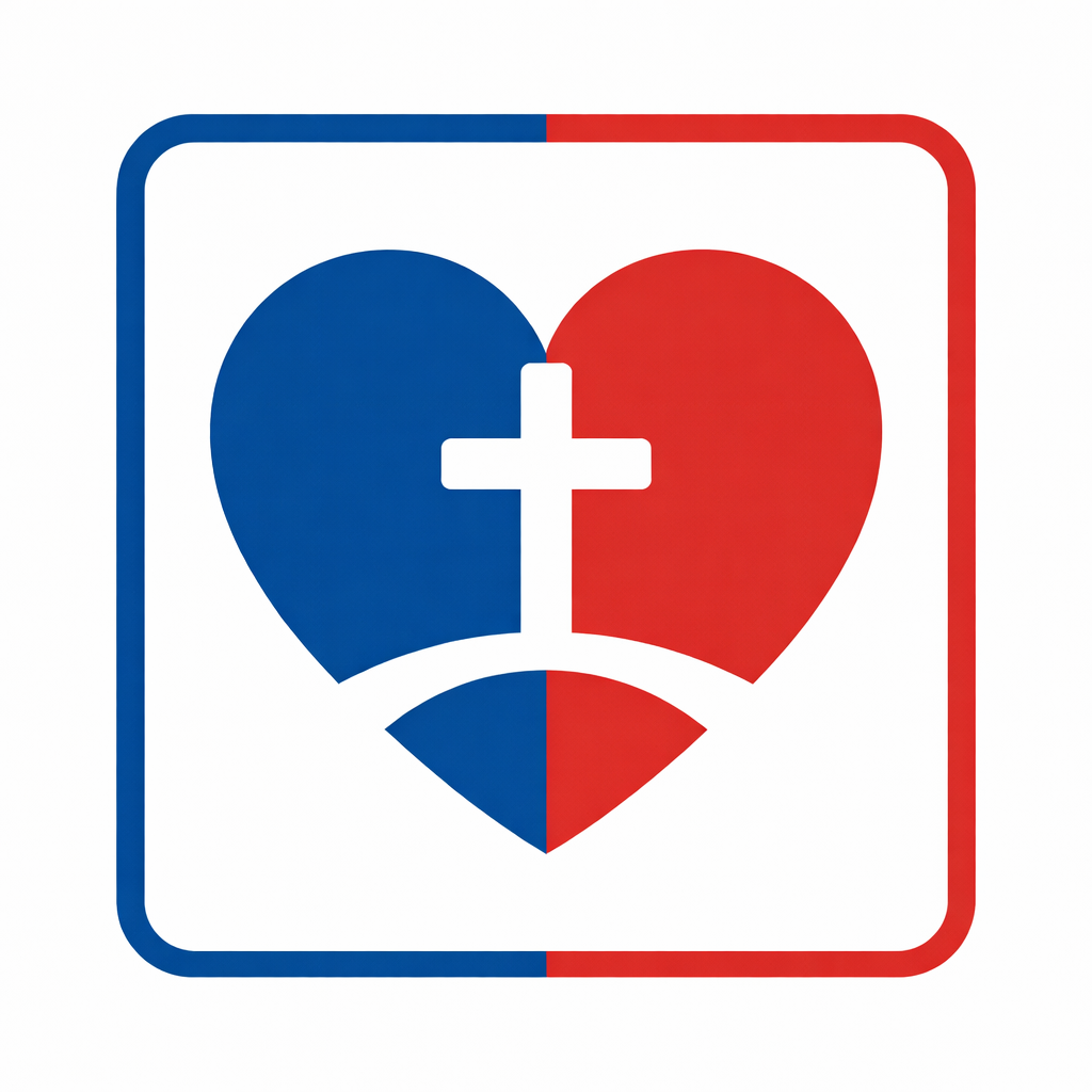 Clasped hands and an olive branch representing peace and reconciliation, prioritizing relationships over winning. heart-divided-blue-red-reconciliation-cross.png