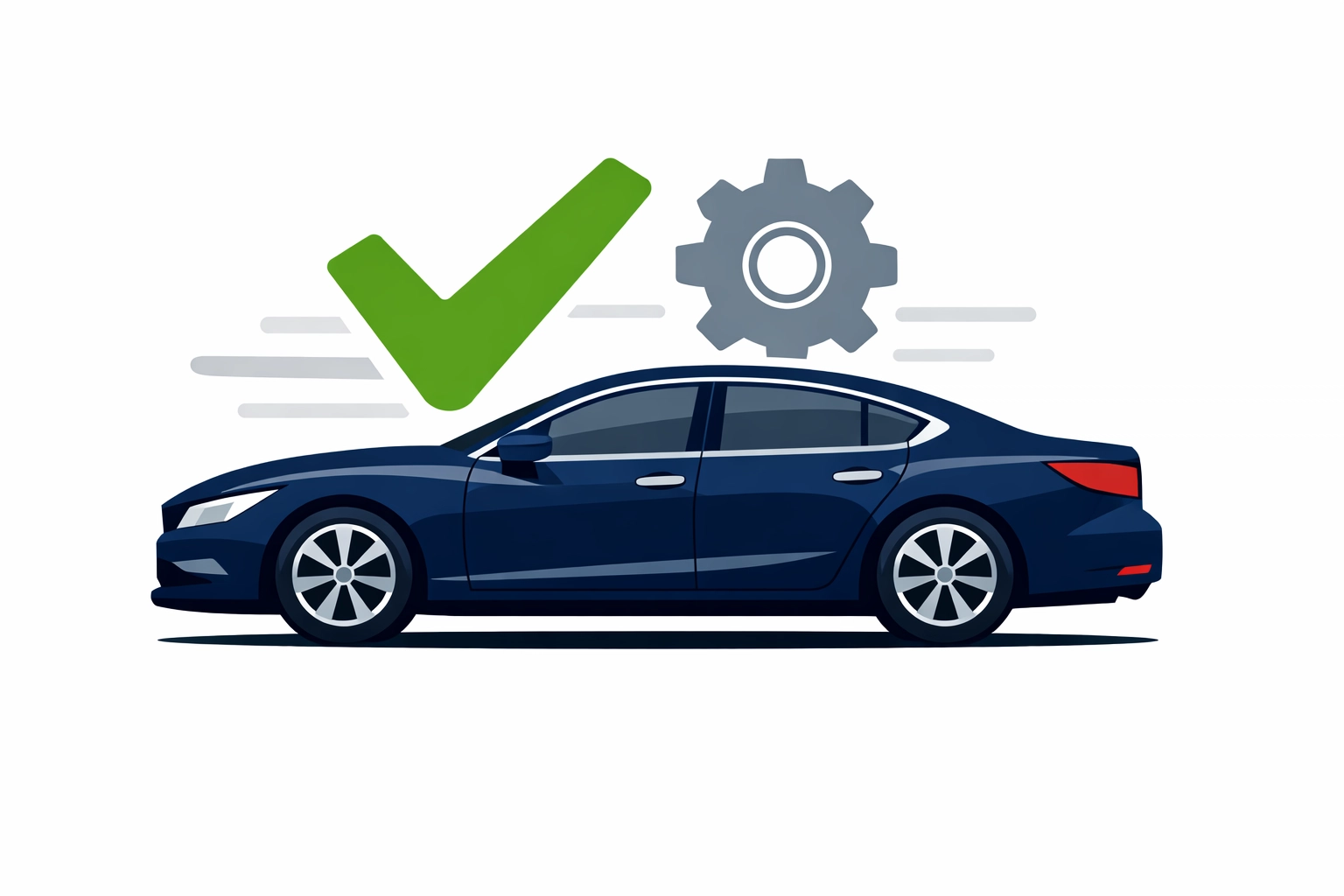 Minimalist sedan and checkmark icon for the 2026 tax deduction on U.S.-assembled car loan interest.