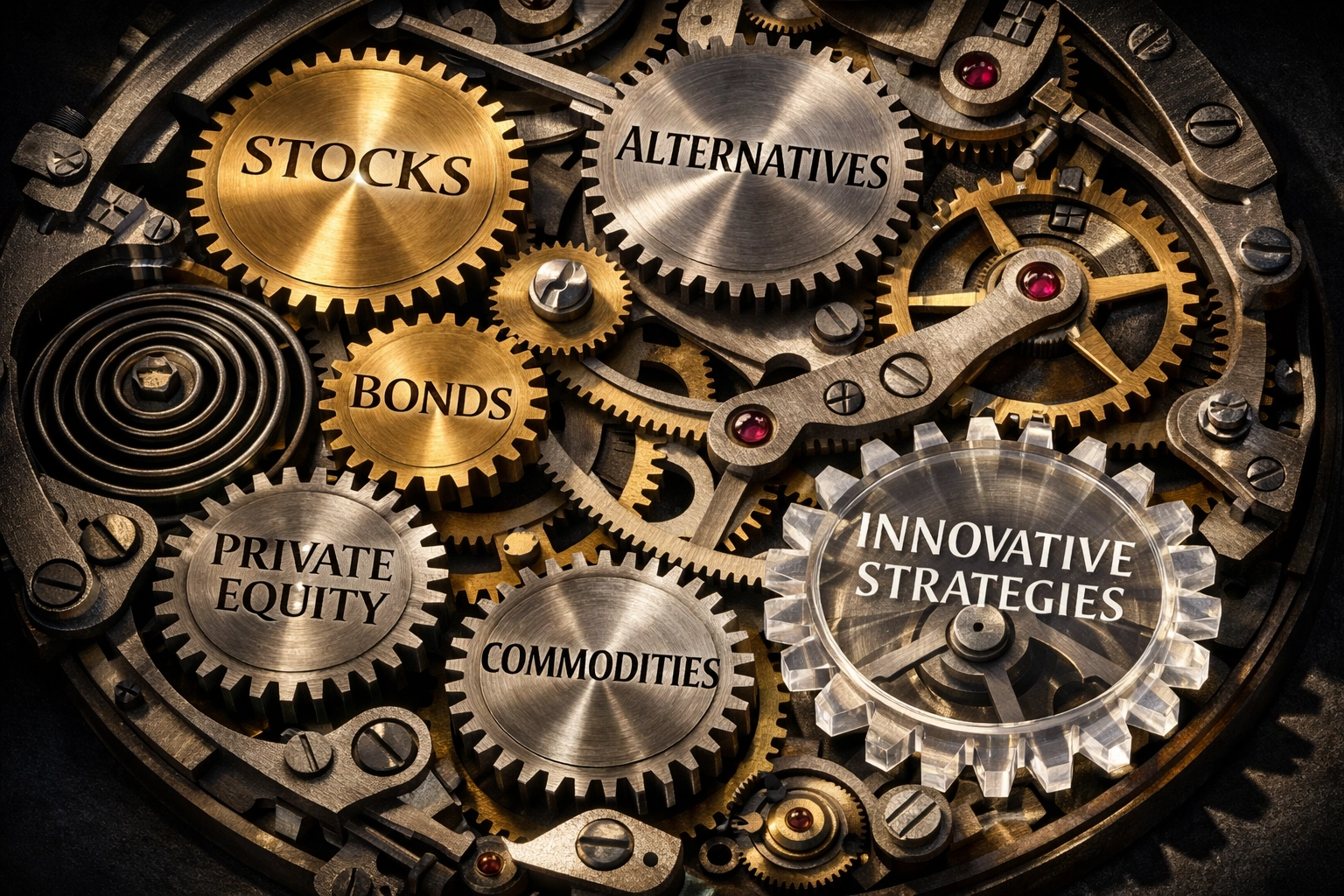 Complex portfolio construction integrating traditional assets with alternative investments