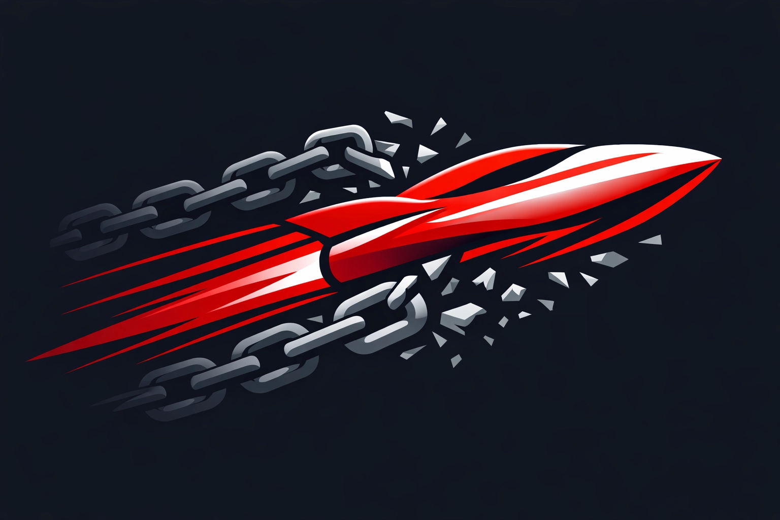 Fast loading website illustration showing a rocket breaking chains for better Bristol lead generation.