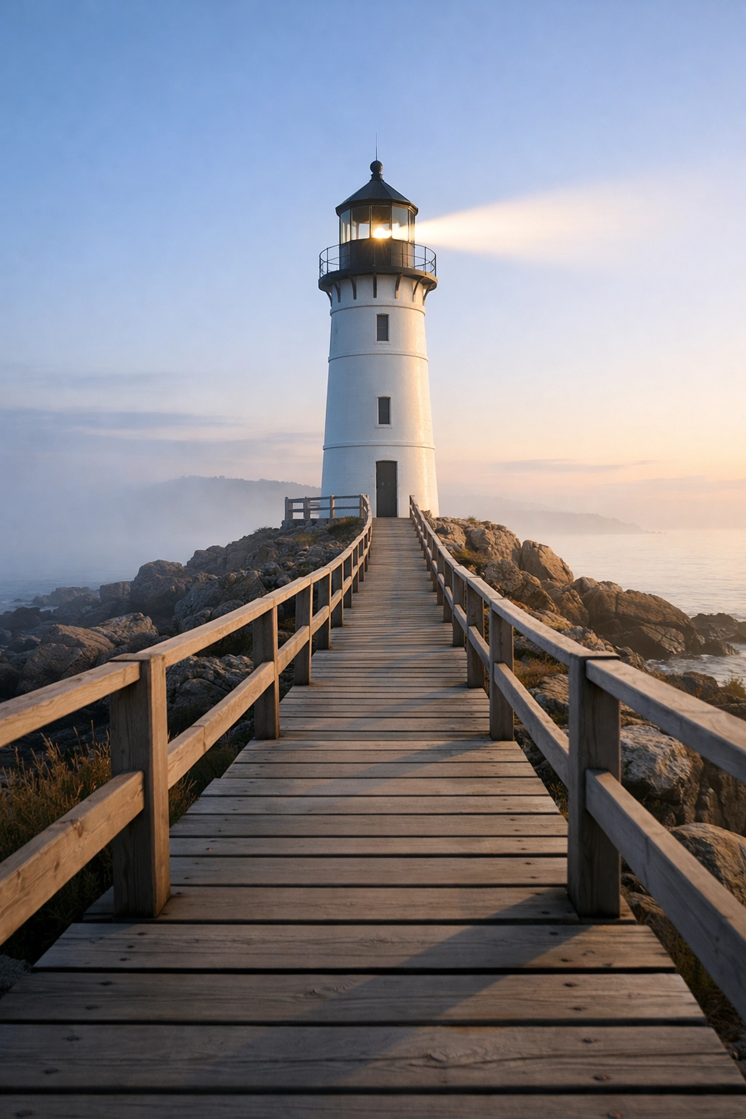 Lighthouse beam guiding through mist representing financial intelligence and clarity