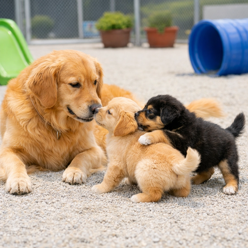Safe dog socialization and play at Green Acres K-9 Resort for Gresham area pet owners.