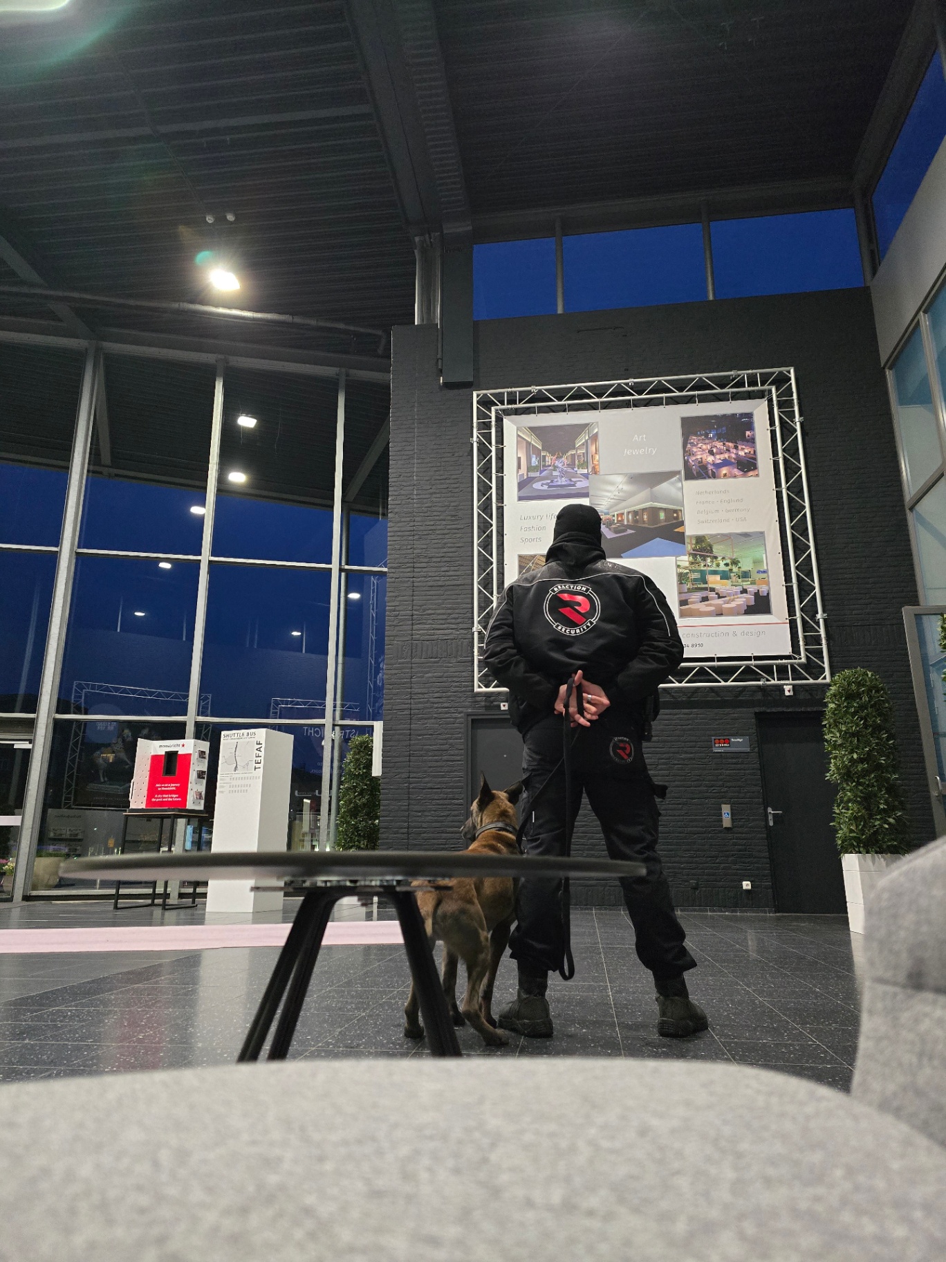 Reaction Security B.V. Officer with Security Dog