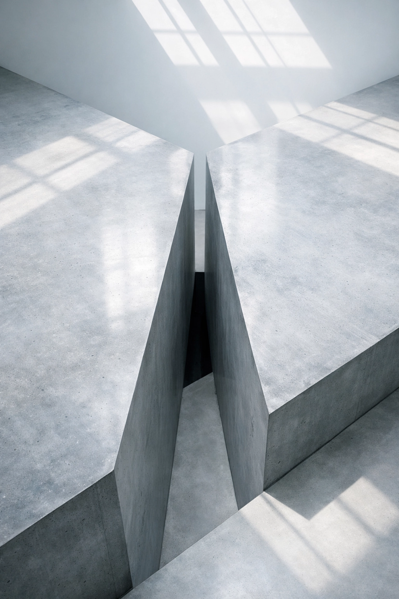 Minimalist concrete structures representing the operational gap between marketing and sales silos.