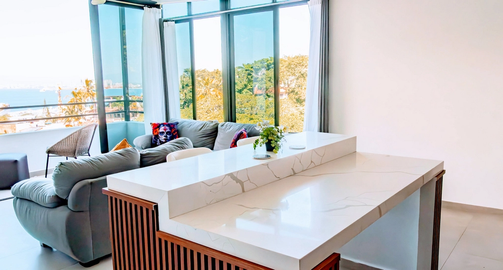 Spacious, modern living area in a Puerto Vallarta condo